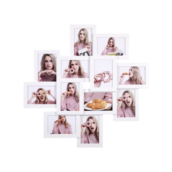 Fotoramme collage 12 billeder Hvid