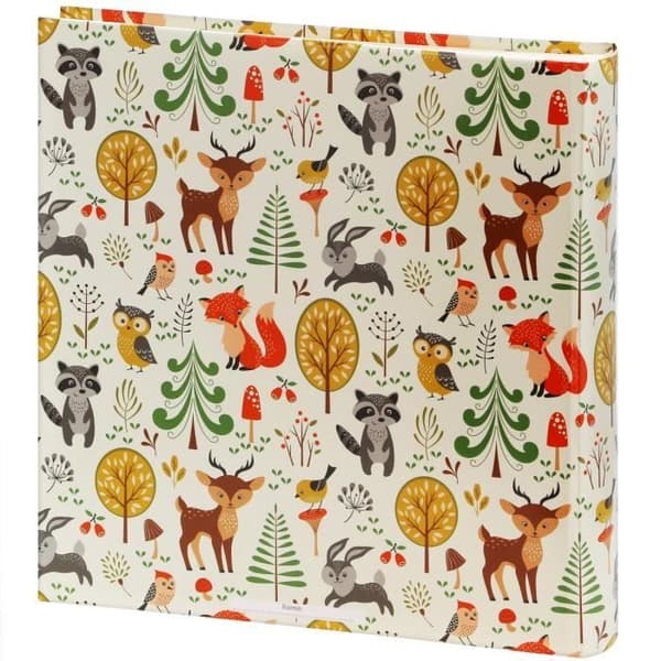 Traditionellt HAMA FOREST fotoalbum - 100 vita sidor + kristallark - 400 foton - Flerfärgat omslag 30x30cm