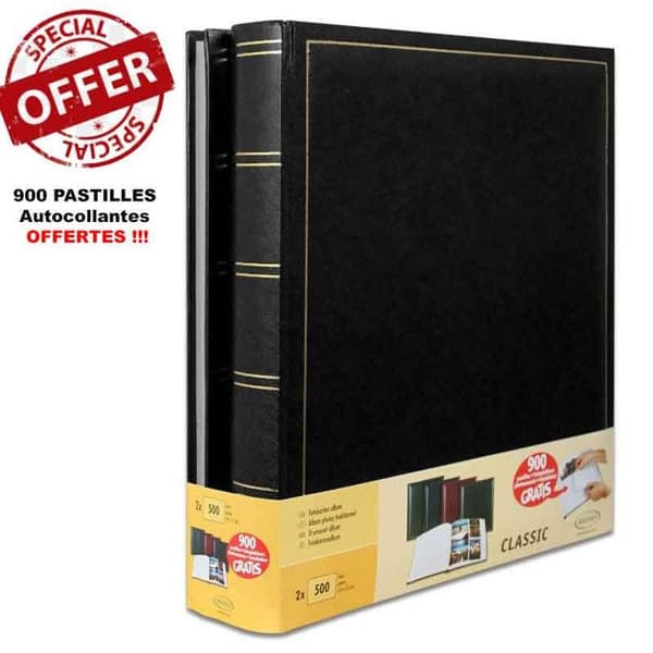 Fotoalbum - Ej specificerat - Jumbo - Svart konstläder - 100 sidor - 500 bilder 10x15 cm