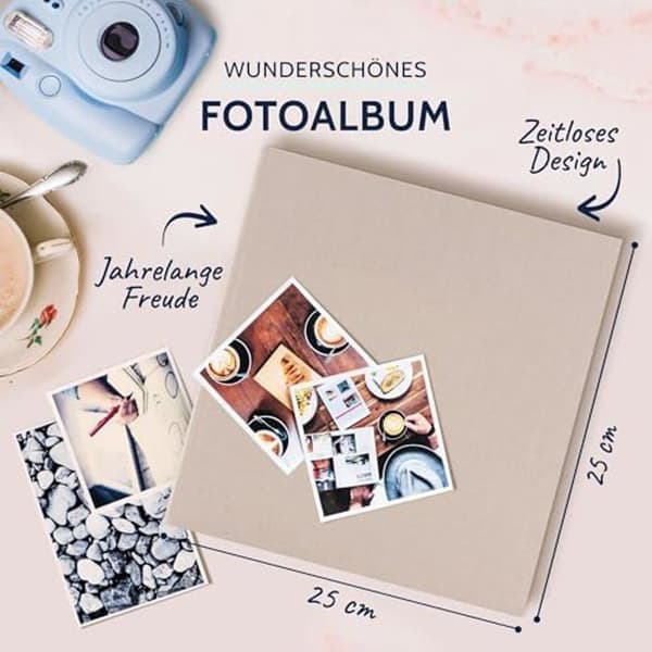 Fotoalbum - GOLDBUCH - Sommarttrend 2 - 60 vita sidor - Linneomslag - Beige 25 x 25 cm