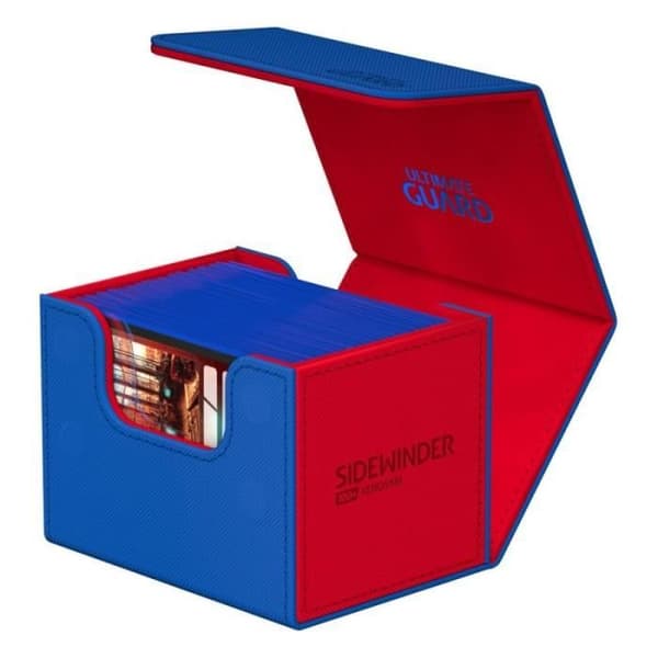 Förvaringslåda för kort - Ultimate Guard - Sidewinder 100+ - Blå/Röd - XenoSkin SYNERGY - Blandet