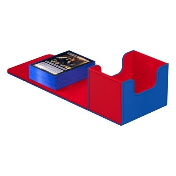 Förvaringslåda för kort - Ultimate Guard - Sidewinder 100+ - Blå/Röd - XenoSkin SYNERGY - Blandet