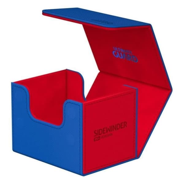 Förvaringslåda för kort - Ultimate Guard - Sidewinder 100+ - Blå/Röd - XenoSkin SYNERGY - Blandet
