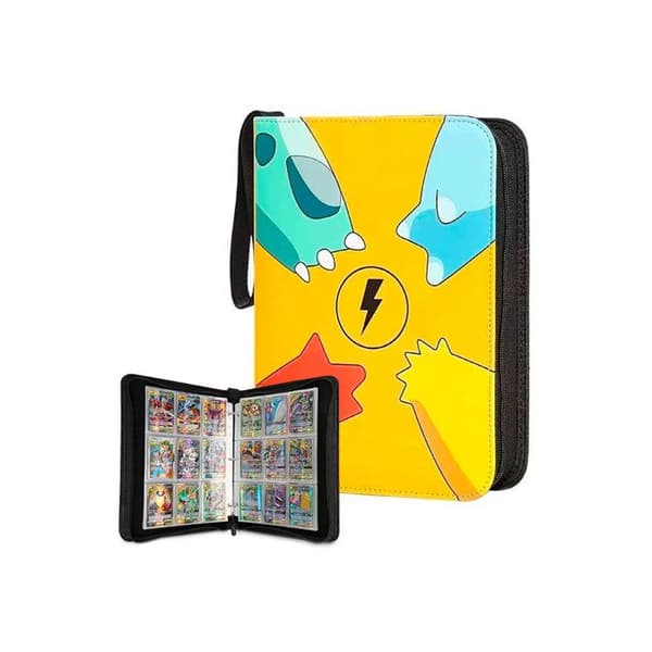 Fickordning med Pokémon-motiv för 900 kort med gul dragkedja