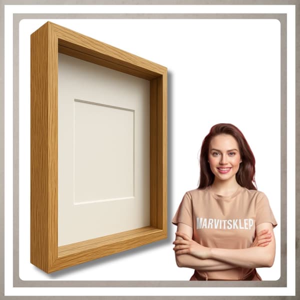 Djup låda 3D-ram 35x45 cm för moss-hantverk för foton, naturlig färg