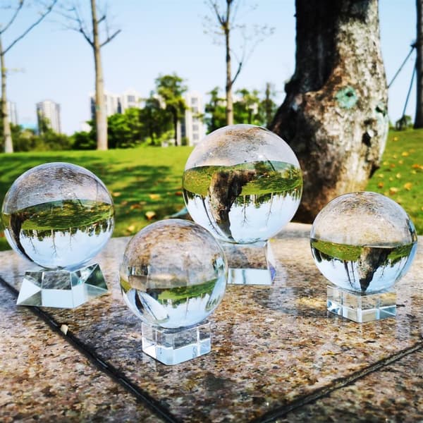 Glasboll med stativ Kristallboll Glasstativ Glasboll Fotoboll perfekt för meditation, fotografering, dekoration