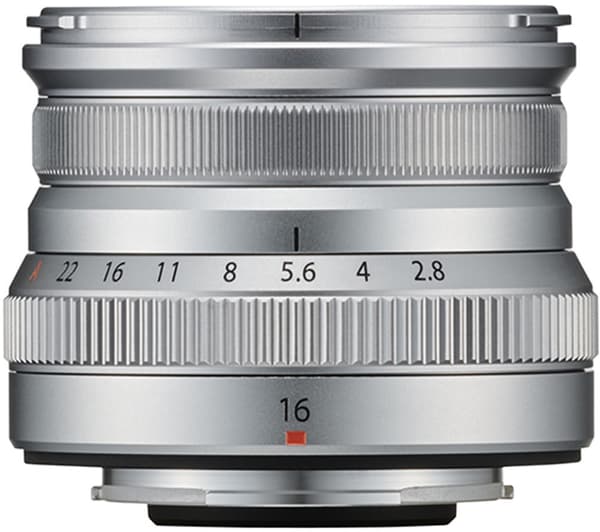 Fujifilm Fujinon XF 16mm f/2.8 R WR lens, silver