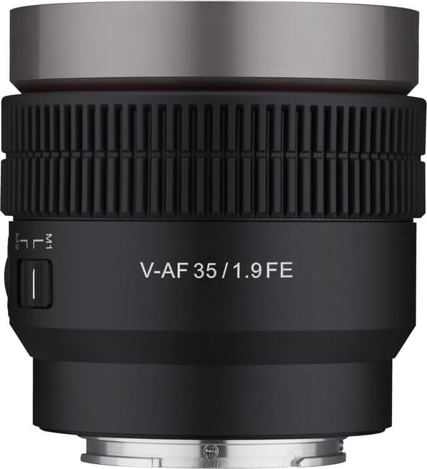 Samyang V-AF 35mm T1.9 FE lens for Sony Sort, Grå