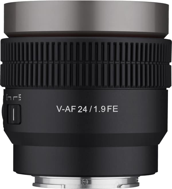 Samyang V-AF 24mm T1.9 FE lens for Sony Sort, Grå