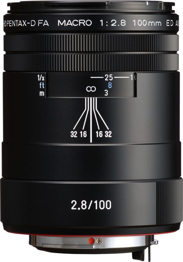 HD Pentax D-FA 100mm f/2.8 Macro ED AW lens, black