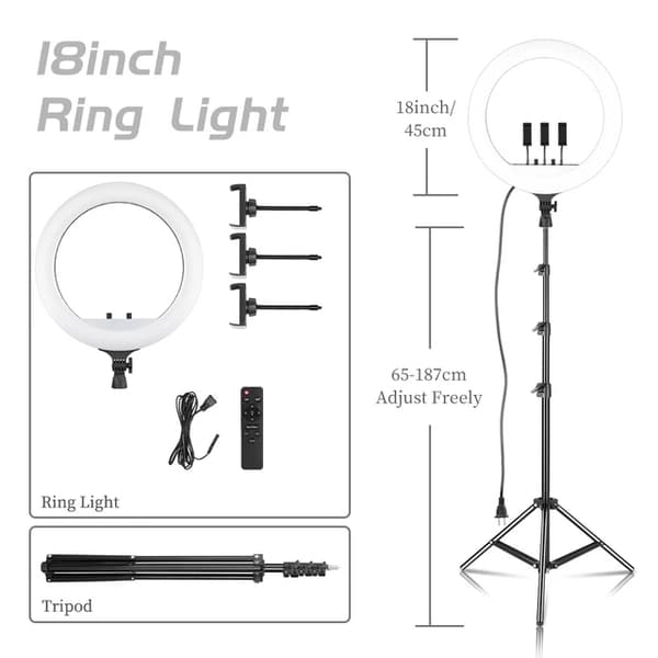 Ring Light, Kaukosäädin, Jalusta, 18E 150cm jalusta