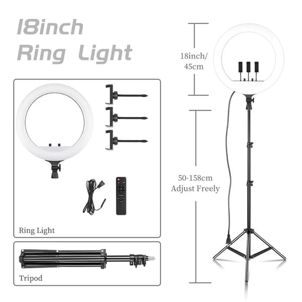Ring Light, Kaukosäädin, Jalusta, 18E 150cm jalusta