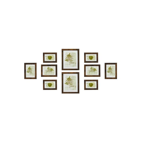 Tavelram set om 10 vintage brun