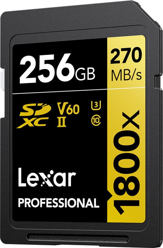 Lexar memory card SDXC 256GB Professional 1800x UHS-II U3 V60