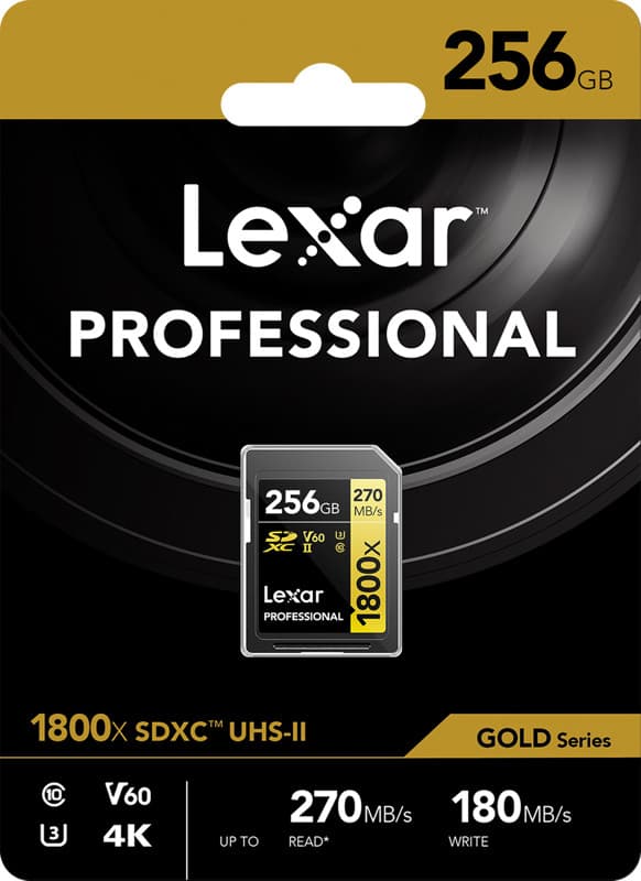 Lexar memory card SDXC 256GB Professional 1800x UHS-II U3 V60