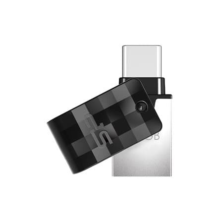 Silicon Power flash drive 16GB Mobile C31, black Sort, Sølv