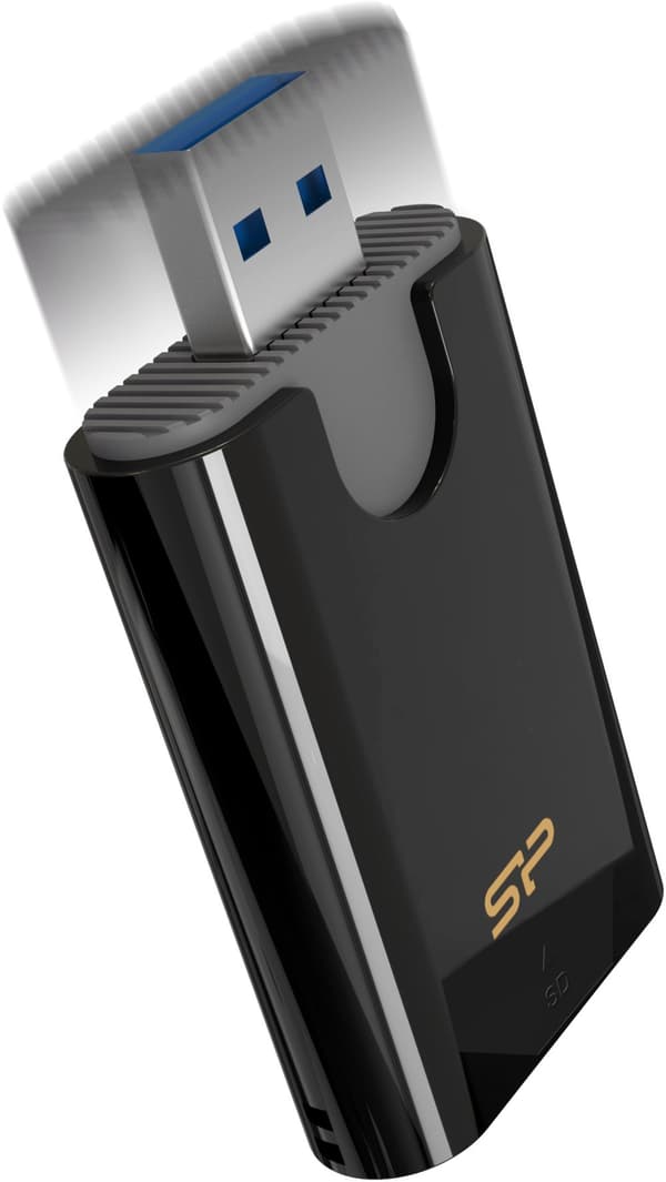 Silicon Power memory card reader Combo USB 3.2, black