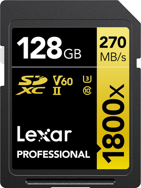 Lexar memory card SDXC 128GB Professional 1800x UHS-II U3 V60