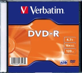 Verbatim DVD-R Matt Silver 4.7GB 16x slim
