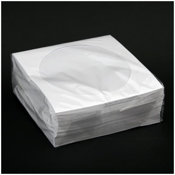 CD/DVD Protective Paper Sleeves, pack of 100 ESTILLO, white