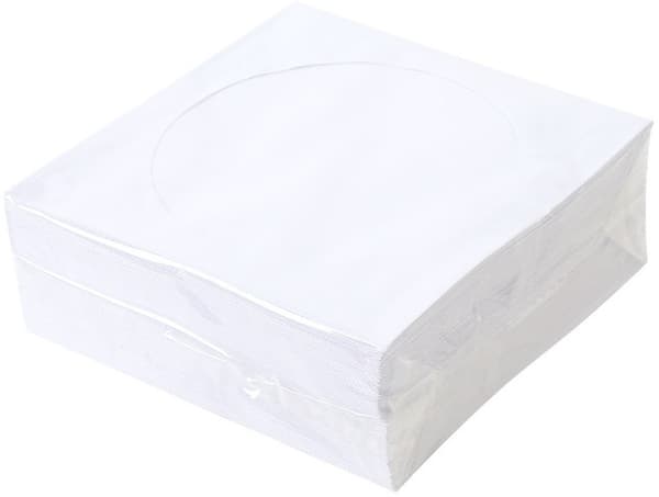 CD/DVD Protective Paper Sleeves, pack of 100 ESTILLO, white