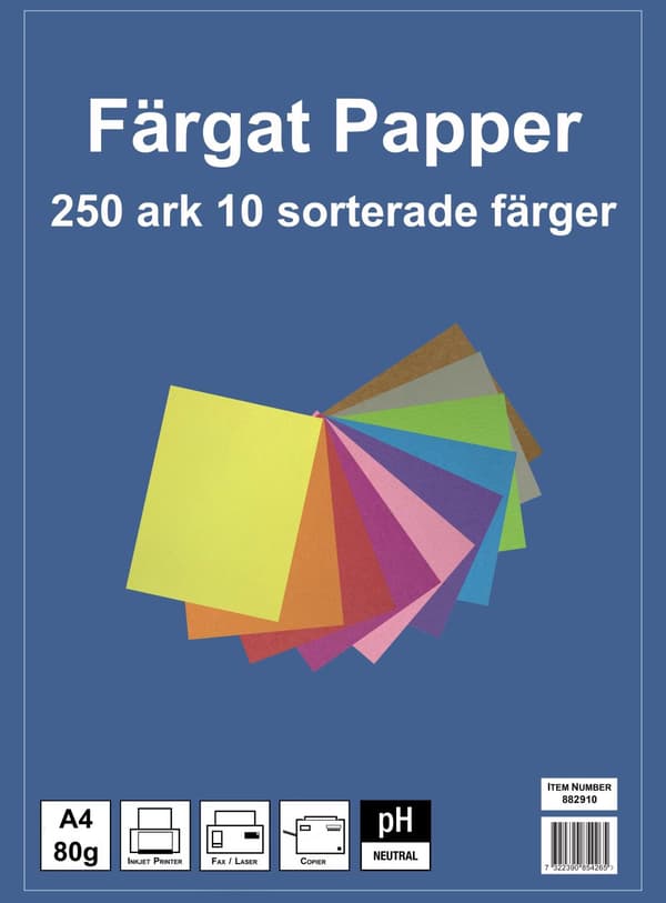 Kop.ppr A4, 80g 10 färger 250/fp