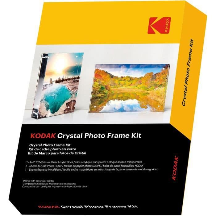 KODAK - Genomskinlig ram, A6 -format (10x15cm) med 5 ark fotopapper och ett magnetark, bläckstråleskrivare