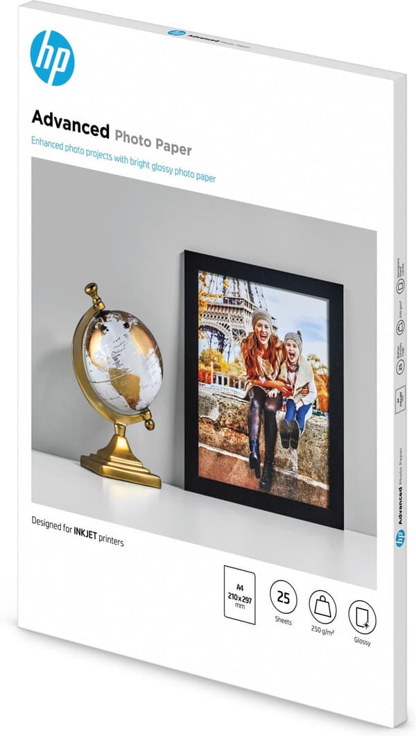 Hewlett-Packard HP Advanced glansigt fotopapper - fotopapper, glansigt - A4 (210 x 297 mm) - 25 ark (Q5456A)