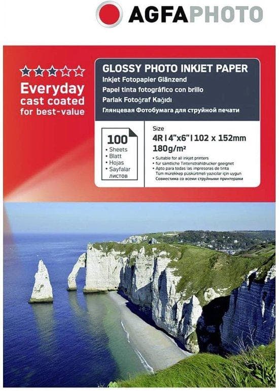 AgfaPhoto Everyday Photo Inkjet Paper Glossy 180 g 10x15 20 ark (AP18020A6N)
