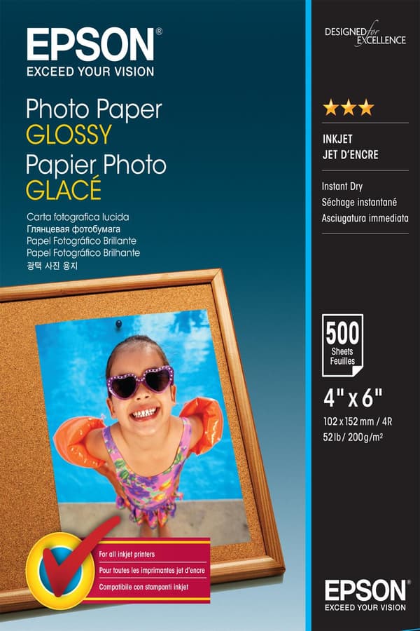 Epson - fotopapper, glansigt - 102 x 152 mm - 200 g/m2 - 500 ark (C13S042549)