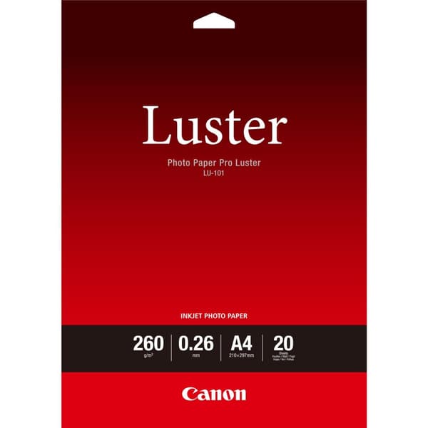 Canon Photo Paper Pro Luster LU-101 - Glansigt fotopapper - 260 mikron A4 (210 x 297 mm) - 260 g/m2 - 20 ark - för PIXMA PRO-1, PRO-10, PRO-100 (6211B