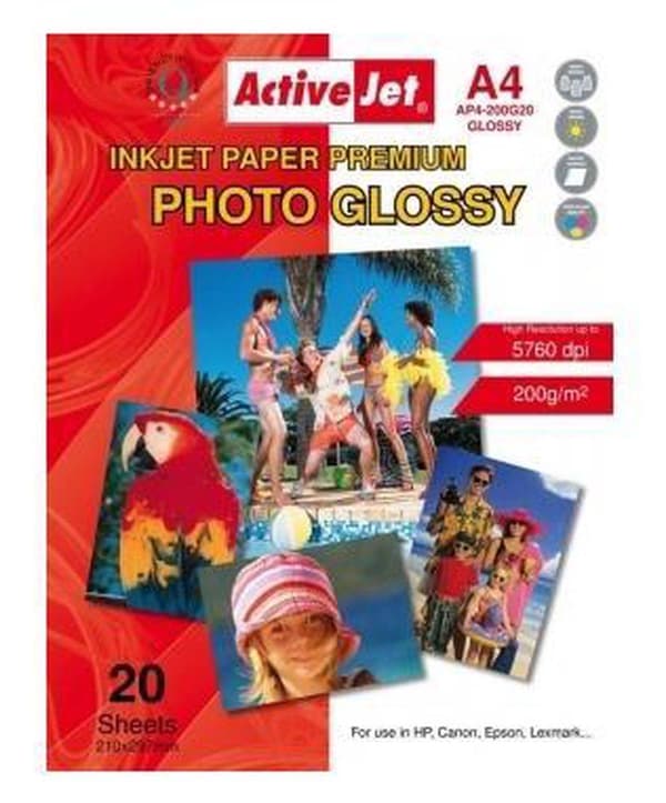Activejet AP4-200G20 glansigt fotopapper (A4; 20 st.)