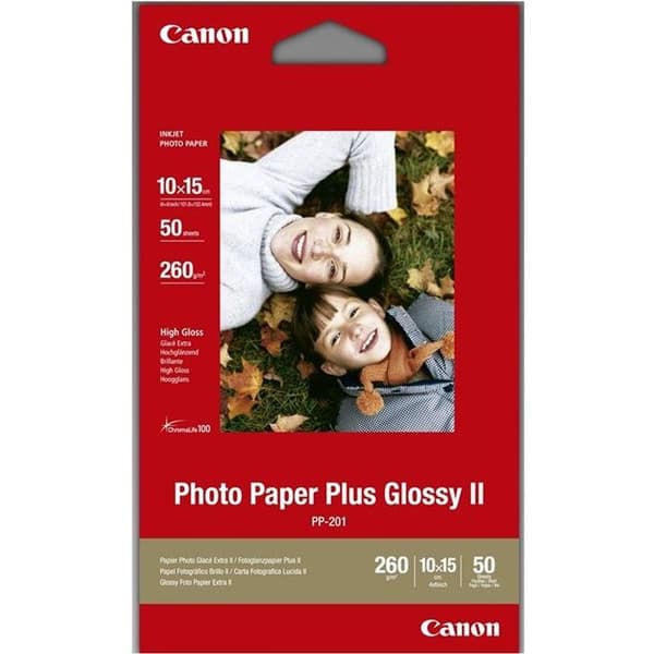 Extra glansigt fotopapper II PP-201 - CANON - 265 gr - 50 ark - 10x15