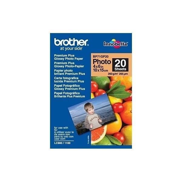 BROTHER Glansigt fotopapper - 10x15 - 20 ark