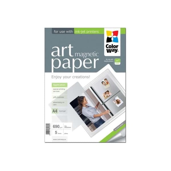 ColorWay ART magnetiskt Glänsande magnetiskt fotopapper A4 (210 x 297 mm) 690 g-m² 5 ark(ar)
