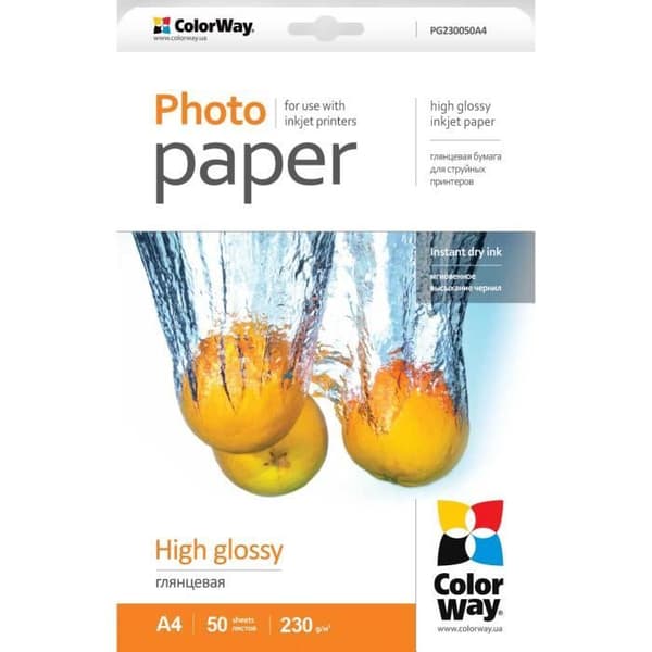 Colorway PG230050A4, 230 gsm, 210 mm, 297 mm, A4, 50 ark, 5 - 25 °C