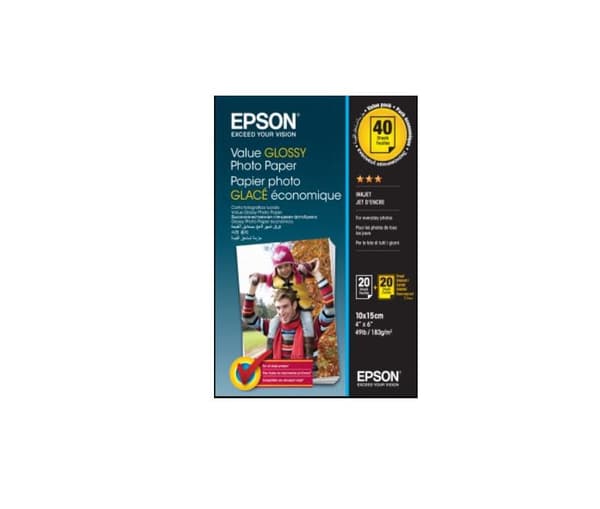 EPSON Value Glossy Photo Paper 10x15cm 20 sheets x2 (BOGOF) CDON