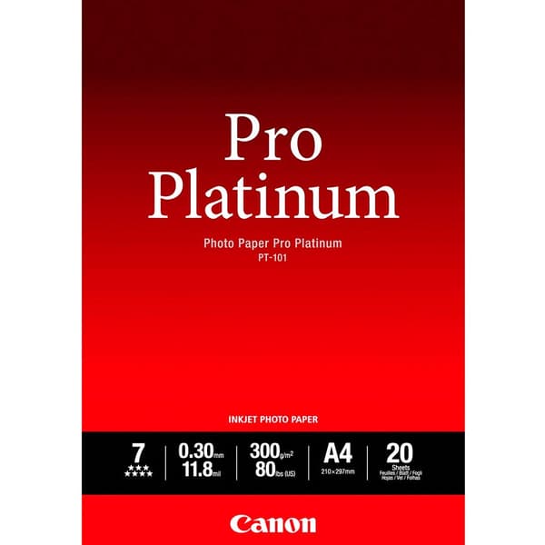 Canon Pt-101 A4 20 Sheets Photo Paper Pro Platinum 300gr Hvid