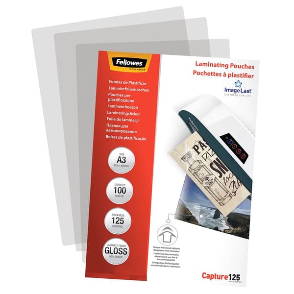Fellowes Imagelast A3 125 Micron 100 Pack Transparent