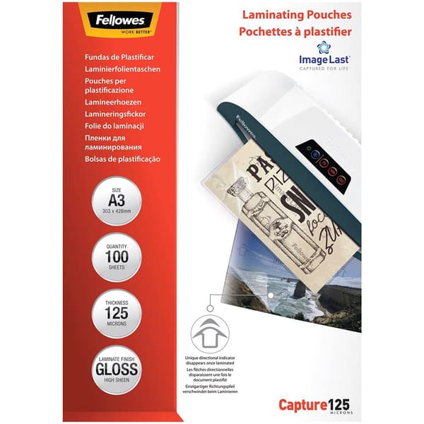 Fellowes Imagelast A3 125 Micron 100 Pack Transparent