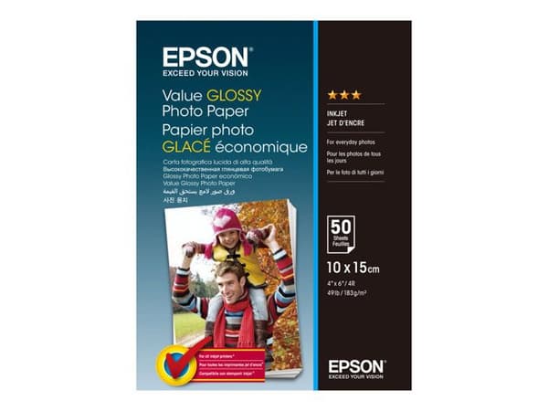 Epson Value Photo Paper - 100 mm x 150 mm - Glansigt - 50 ark - Epson Brand