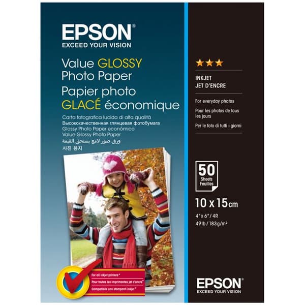 Epson Value Photo Paper - 100 mm x 150 mm - Glansigt - 50 ark - Epson Brand