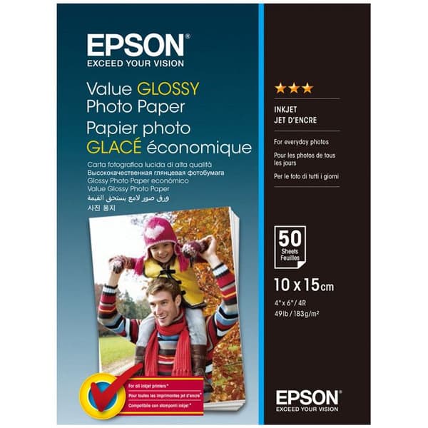 Epson Value Photo Paper - 100 mm x 150 mm - Glansigt - 50 ark - Epson Brand
