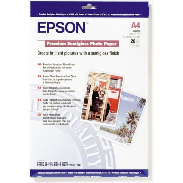 Glansigt fotopapper - EPSON - A4 - 200 g/m² - 50 ark