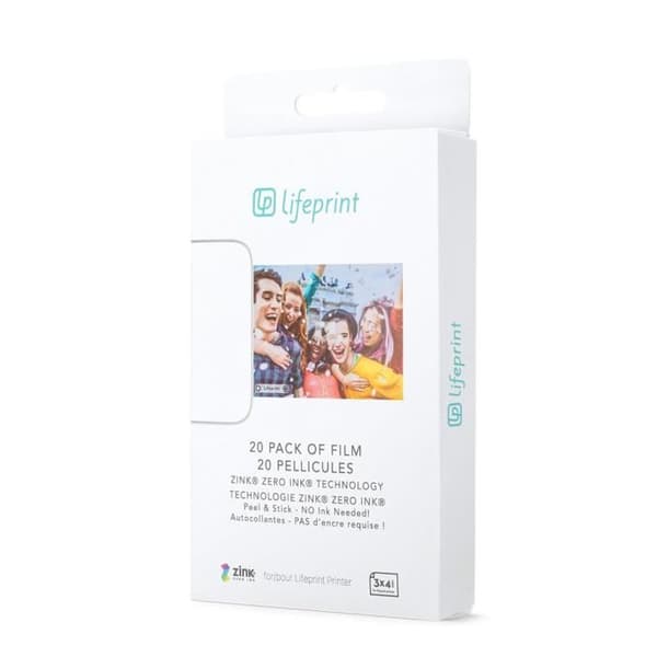 Lifeprint fotopapper 3 x 4,5 självhäftande 20-pack - PH30