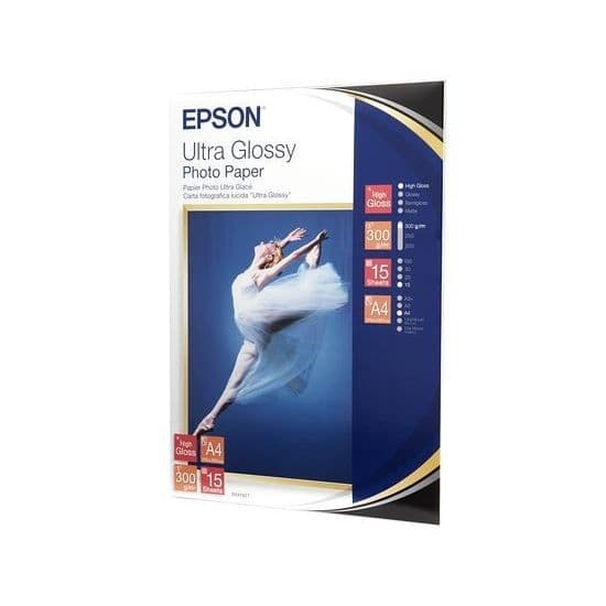 Ultraglansigt fotopapper - EPSON - C13S041927 - 300g - 15 ark - A4-format