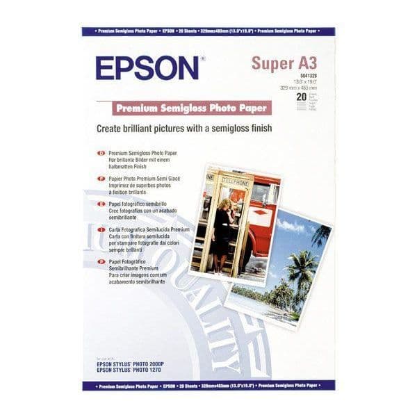 EPSON Premium glansigt fotopapper - 20 ark - A3+ - 250 g/m2
