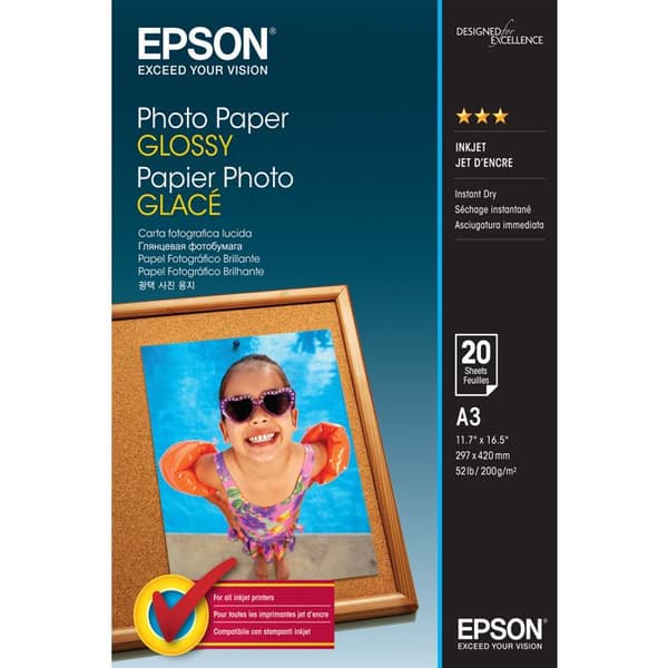 Epson utskriftspapper glättat fotopapper - A3 - 20 ark - 200g/m²