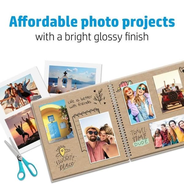 HP glansigt fotopapper för vardags - 100 ark/A4/210 x 297 mm - Mångsidigt 200 g/m²