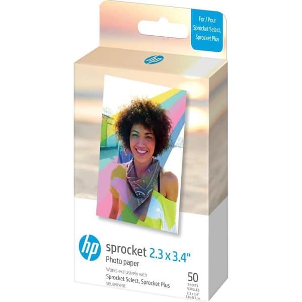 HP Sprocket Select 2.3x3.4 - ZINK Photo Paper 5.8x8.7cm - Förpackning med 50 ark - blank yta